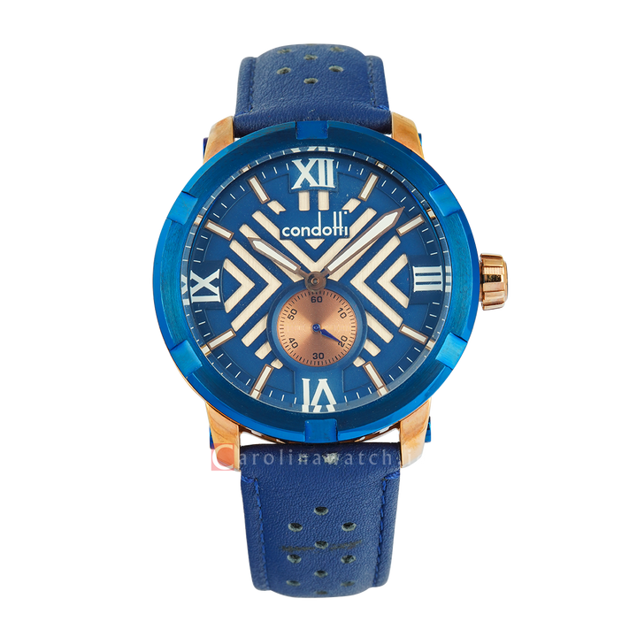 Jam Tangan CONDOTTI PROSSIMO CN1047-BL04-L04 Men Blue Dial Blue Leather Strap