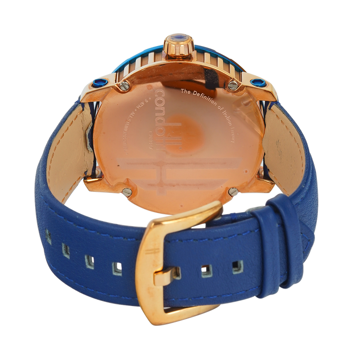 Jam Tangan CONDOTTI PROSSIMO CN1047-BL04-L04 Men Blue Dial Blue Leather Strap