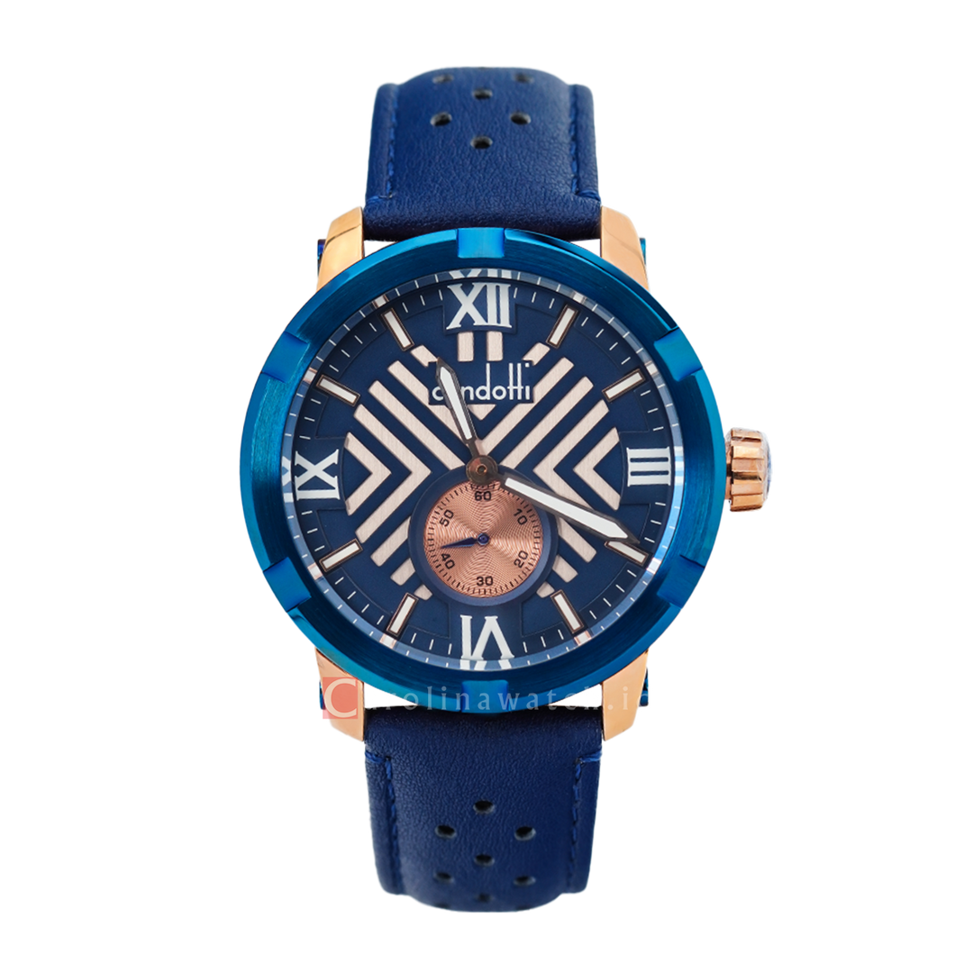 Jam Tangan CONDOTTI PROSSIMO CN1047-BL04-L04 Men Blue Dial Blue Leather Strap