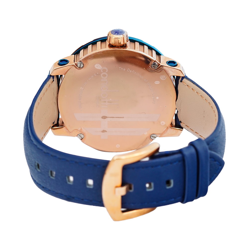 Jam Tangan CONDOTTI PROSSIMO CN1047-BL04-L04 Men Blue Dial Blue Leather Strap