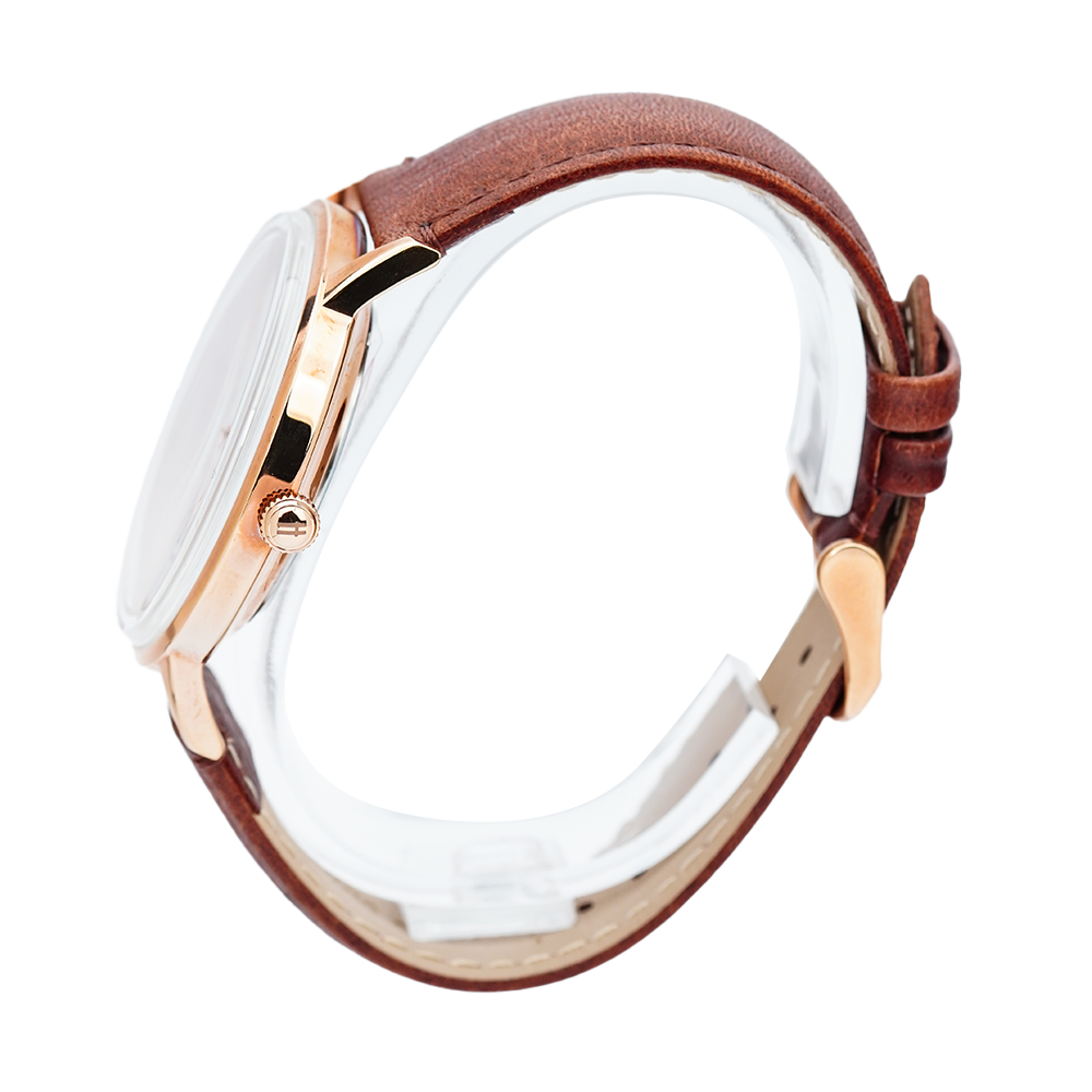 Jam Tangan CONDOTTI OPPORTUNO CN1090-RG01-L05 Men White Dial Brown Leather Strap