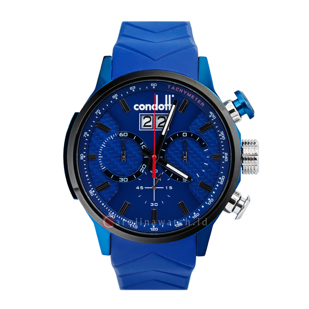 Jam Tangan CONDOTTI VIGOROSO CN1111-BL04-L03 Men Blue Dial Blue Rubber Strap