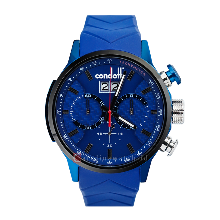 Jam Tangan CONDOTTI VIGOROSO CN1111-BL04-L03 Men Blue Dial Blue Rubber Strap
