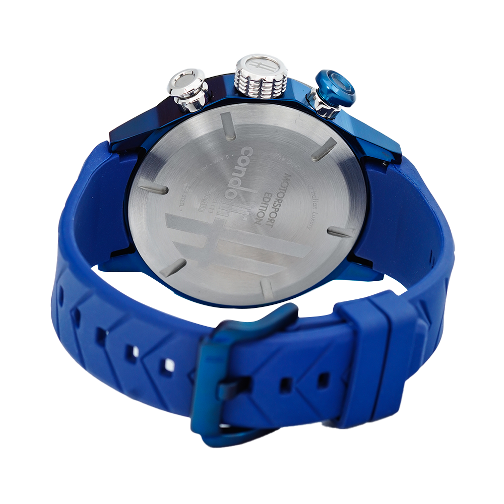 Jam Tangan CONDOTTI VIGOROSO CN1111-BL04-L03 Men Blue Dial Blue Rubber Strap