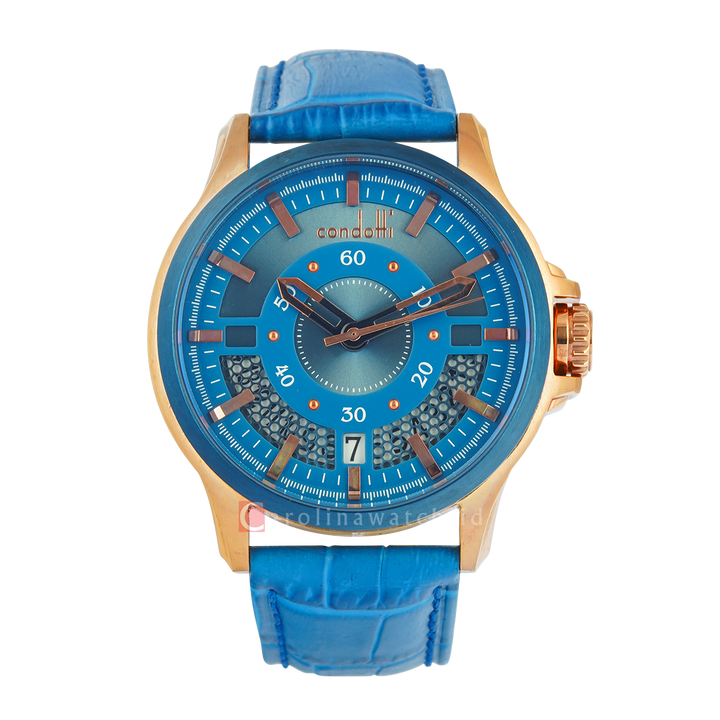 Jam Tangan CONDOTTI AUDACE CN3063-BL04-L04 Men Blue Dial Blue Leather Strap