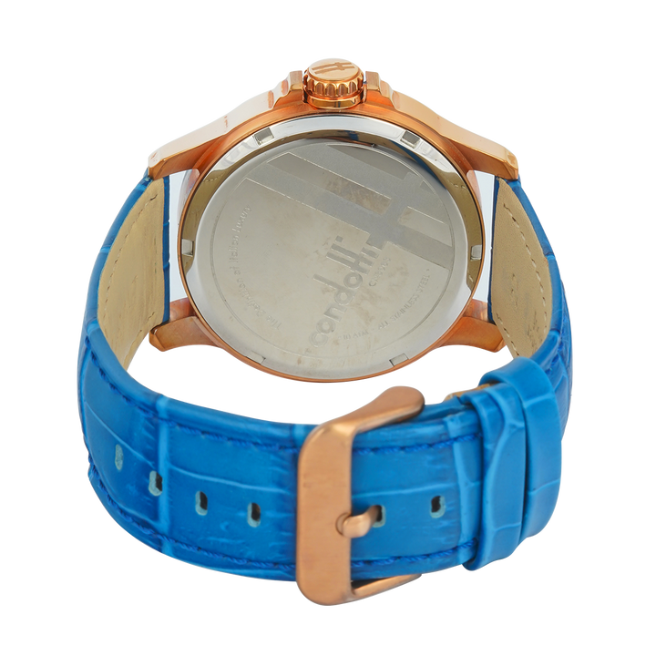 Jam Tangan CONDOTTI AUDACE CN3063-BL04-L04 Men Blue Dial Blue Leather Strap