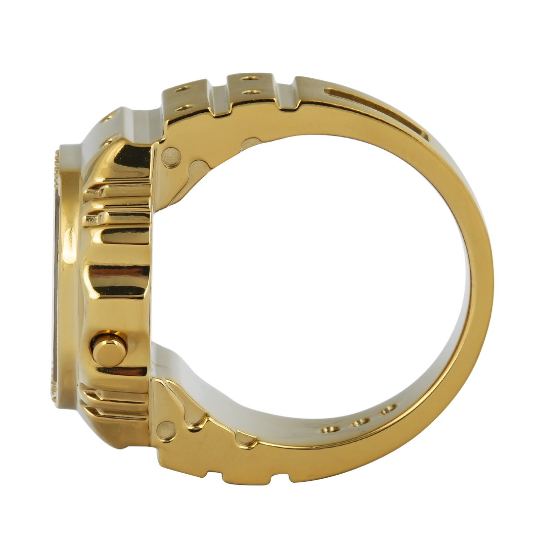 Jam Tangan Casio Ring Watch x J Balvin CRW-001JB-9D Digital Dial Gold Stainless Steel Ring Watch