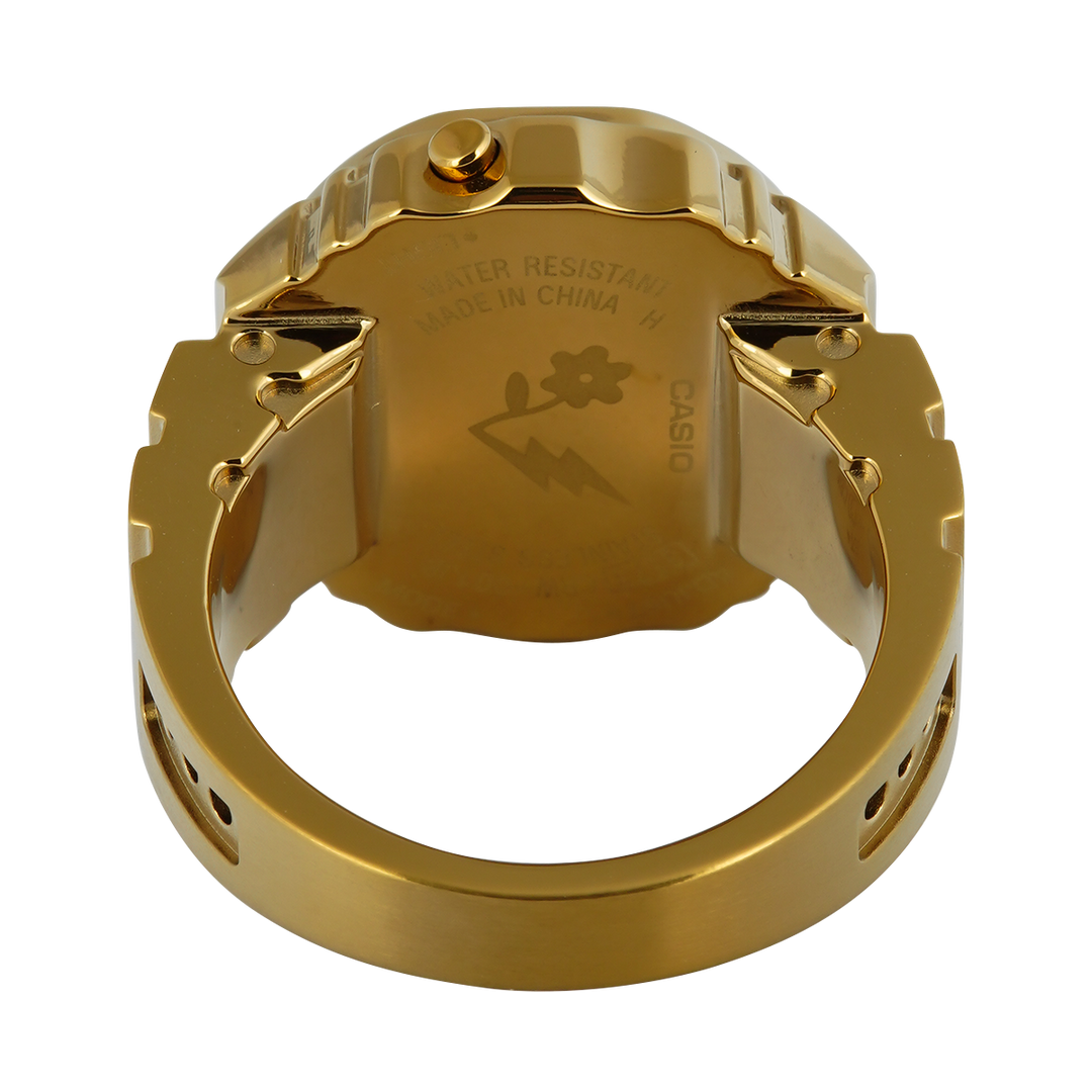 Jam Tangan Casio Ring Watch x J Balvin CRW-001JB-9D Digital Dial Gold Stainless Steel Ring Watch