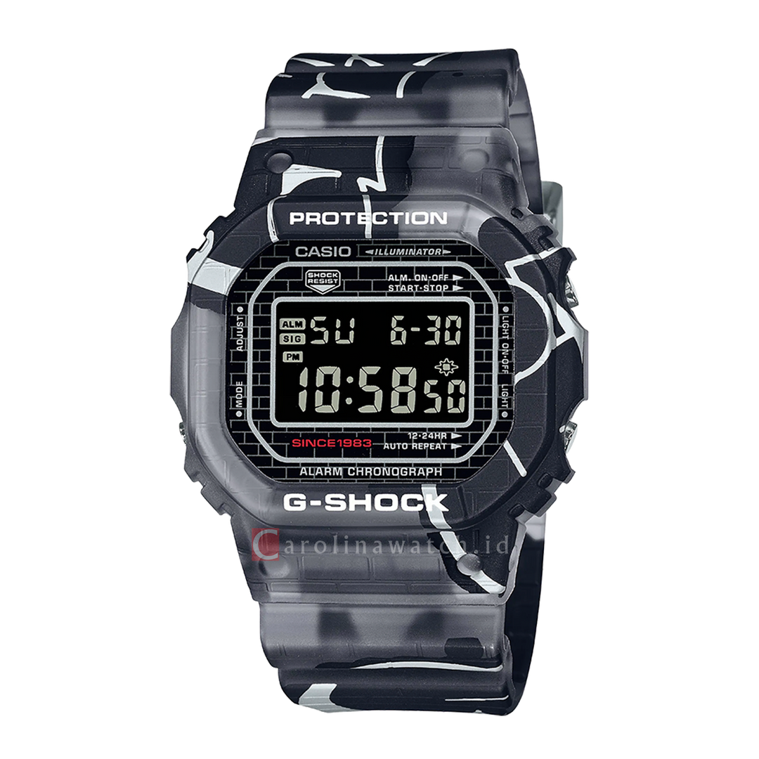 Jam Tangan CASIO G SHOCK DW-5000SS-1D Men Street Spirit Digital Dial Black Transparent Resin Band