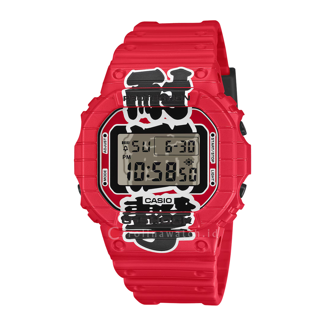 Jam Tangan Casio G-Shock DW-5600AKA-4D Akachochin Model Men Digital Dial Red Resin Band