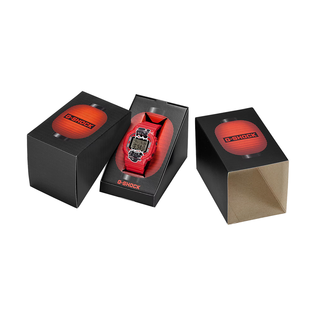 Jam Tangan Casio G-Shock DW-5600AKA-4D Akachochin Model Men Digital Dial Red Resin Band
