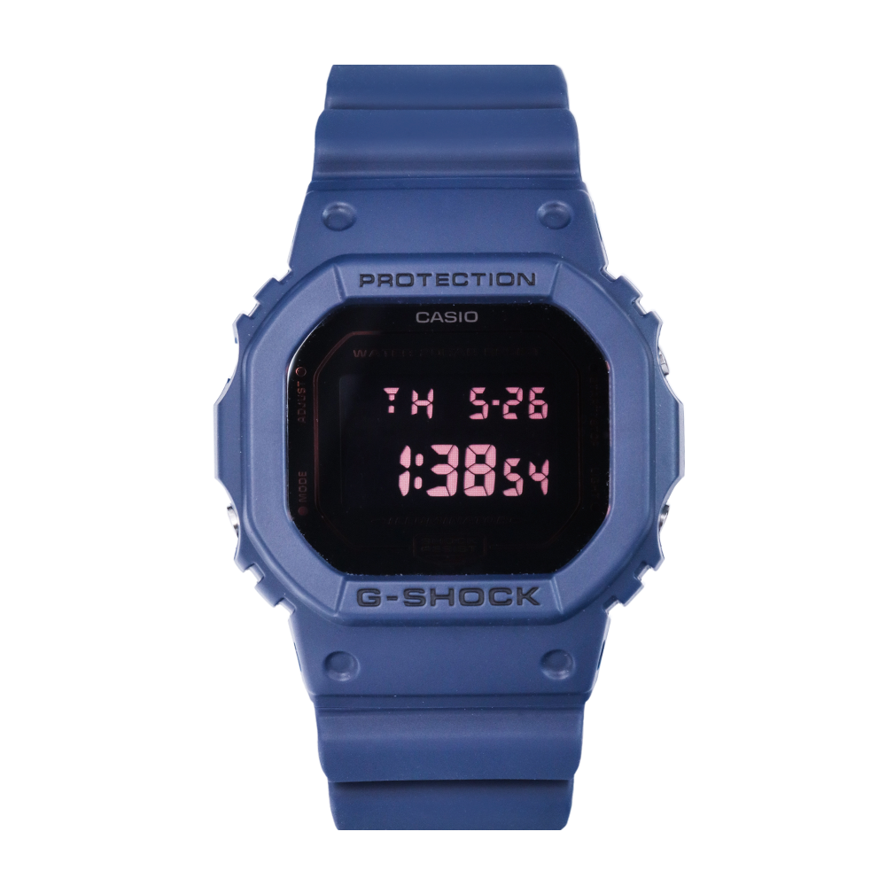 Jam Tangan Casio G-Shock DW-5600BBM-2D Special Color Models Men Digital Dial Blue Resin Band