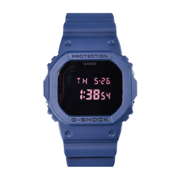 Jam Tangan Casio G-Shock DW-5600BBM-2D Special Color Models Men Digital Dial Blue Resin Band