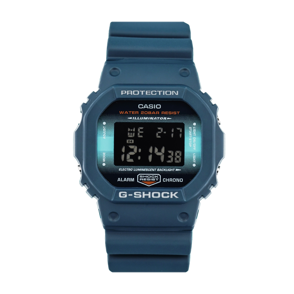 Jam Tangan Casio G-Shock DW-5600CC-2D Special Color Models Men Digital Dial Blue Resin Band