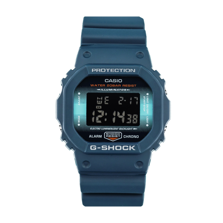 Jam Tangan Casio G-Shock DW-5600CC-2D Special Color Models Men Digital Dial Blue Resin Band