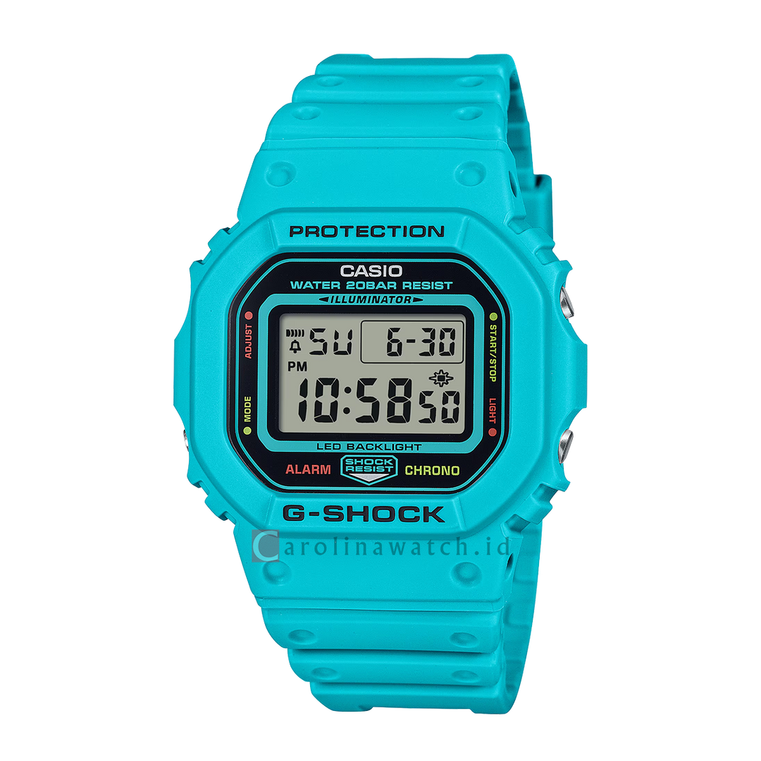 Jam Tangan Casio G-Shock DW-5600EP-2D Men Digital Dial Turquoise Resin Band