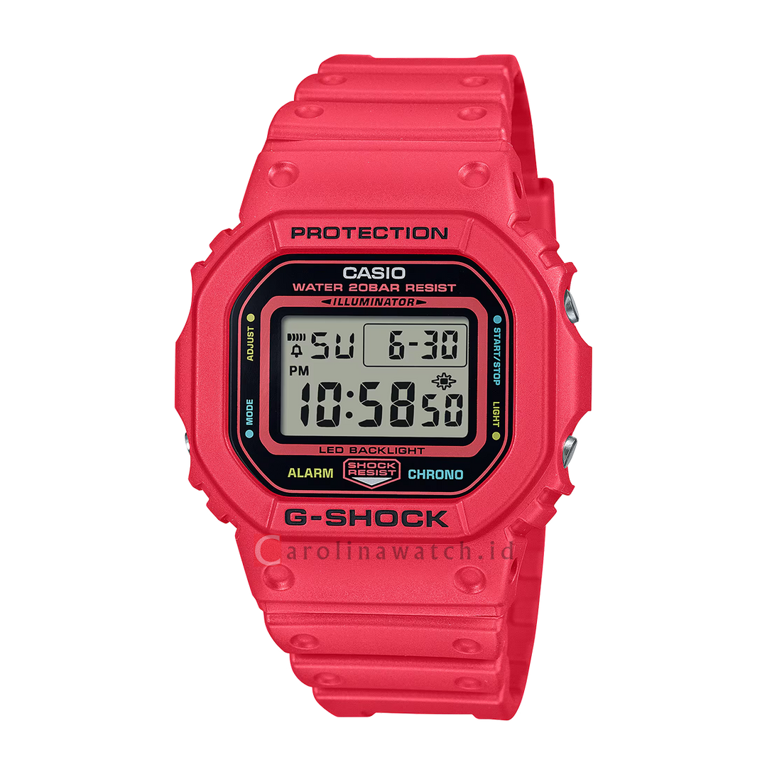 Jam Tangan Casio G-Shock DW-5600EP-4D Men Digital Dial Red Resin Band