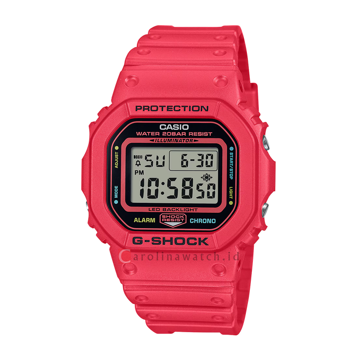 Jam Tangan Casio G-Shock DW-5600EP-4D Men Digital Dial Red Resin Band