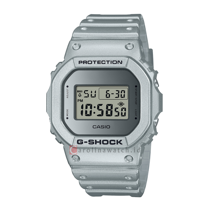 Jam Tangan Casio G-Shock DW-5600FF-8D Men Forgotten Future Metalic Silver Dial and Resin Band