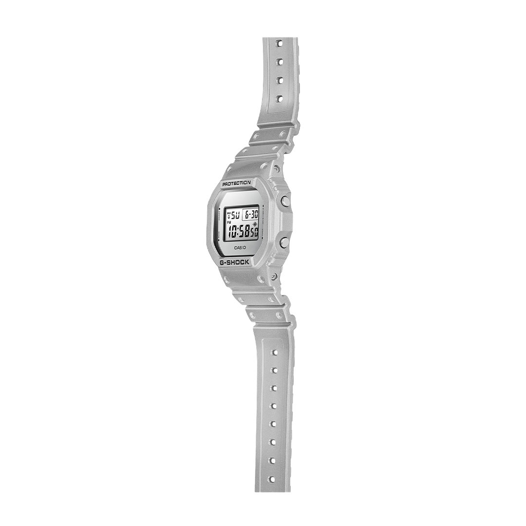 Jam Tangan Casio G-Shock DW-5600FF-8D Men Forgotten Future Metalic Silver Dial and Resin Band