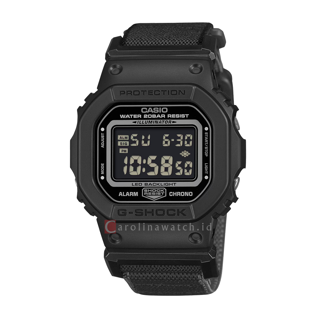 Jam Tangan Casio G-Shock DW-5600MNC-1D Men Digital Dial Black Cloth Band