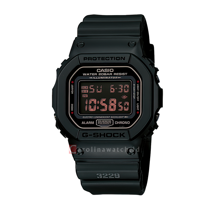 Jam Tangan CASIO G-SHOCK DW-5600MS-1D Men Digital Dial Black Resin Band