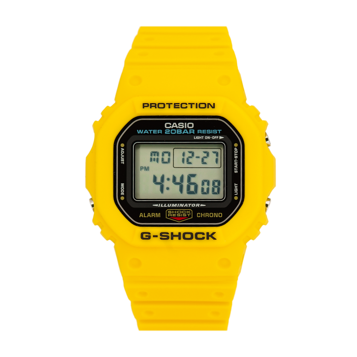 Jam Tangan Casio G-Shock DW-5600REC-9D Classic Color Edition Men Digital Dial Yellow Resin Band