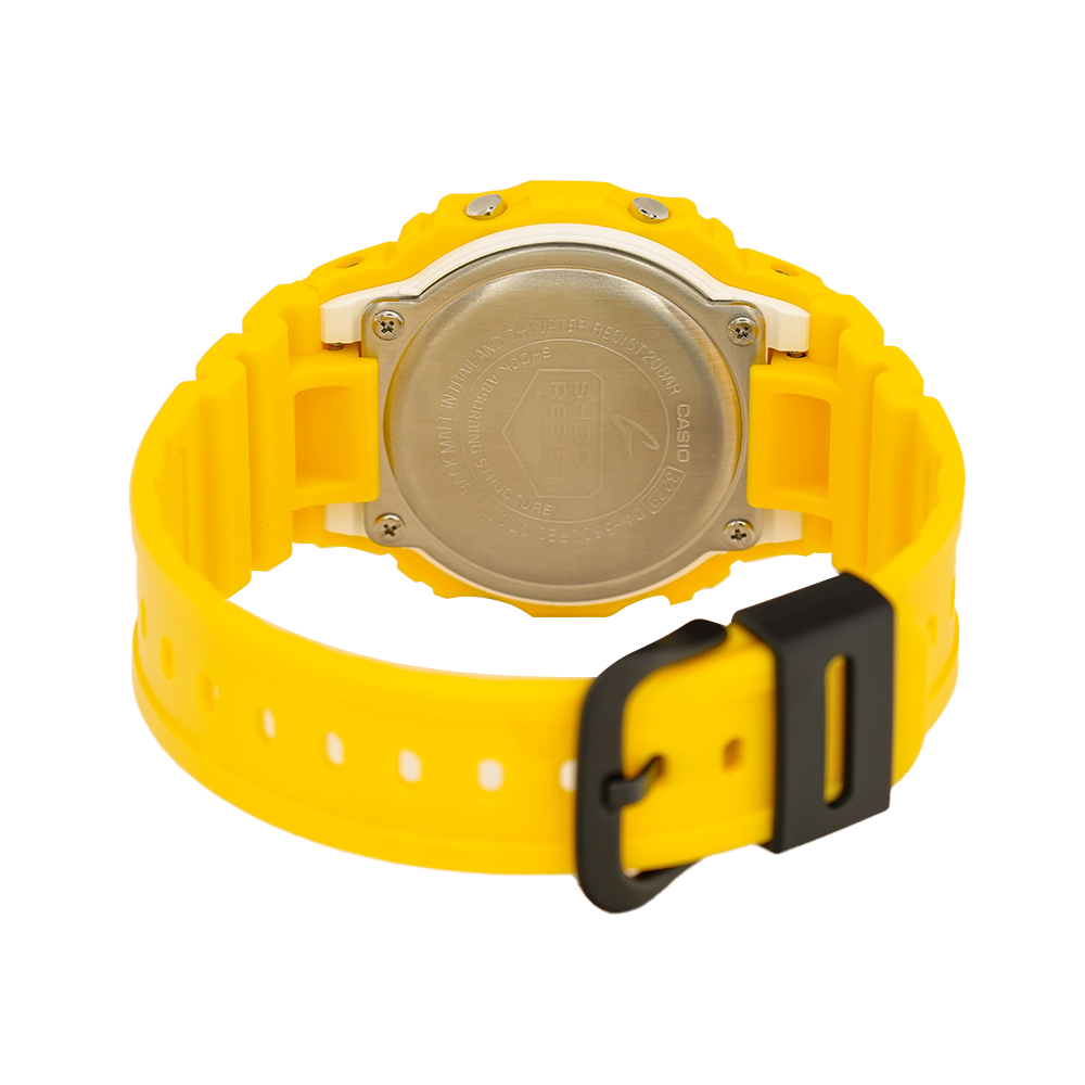 Jam Tangan Casio G-Shock DW-5600REC-9D Classic Color Edition Men Digital Dial Yellow Resin Band