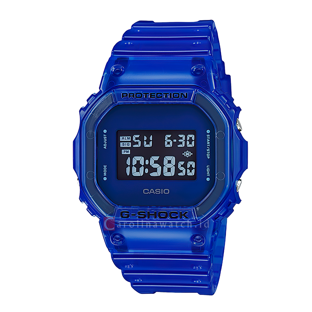 Jam Tangan Casio G-Shock DW-5600SB-2D Men Digital Dial Blue Resin Band