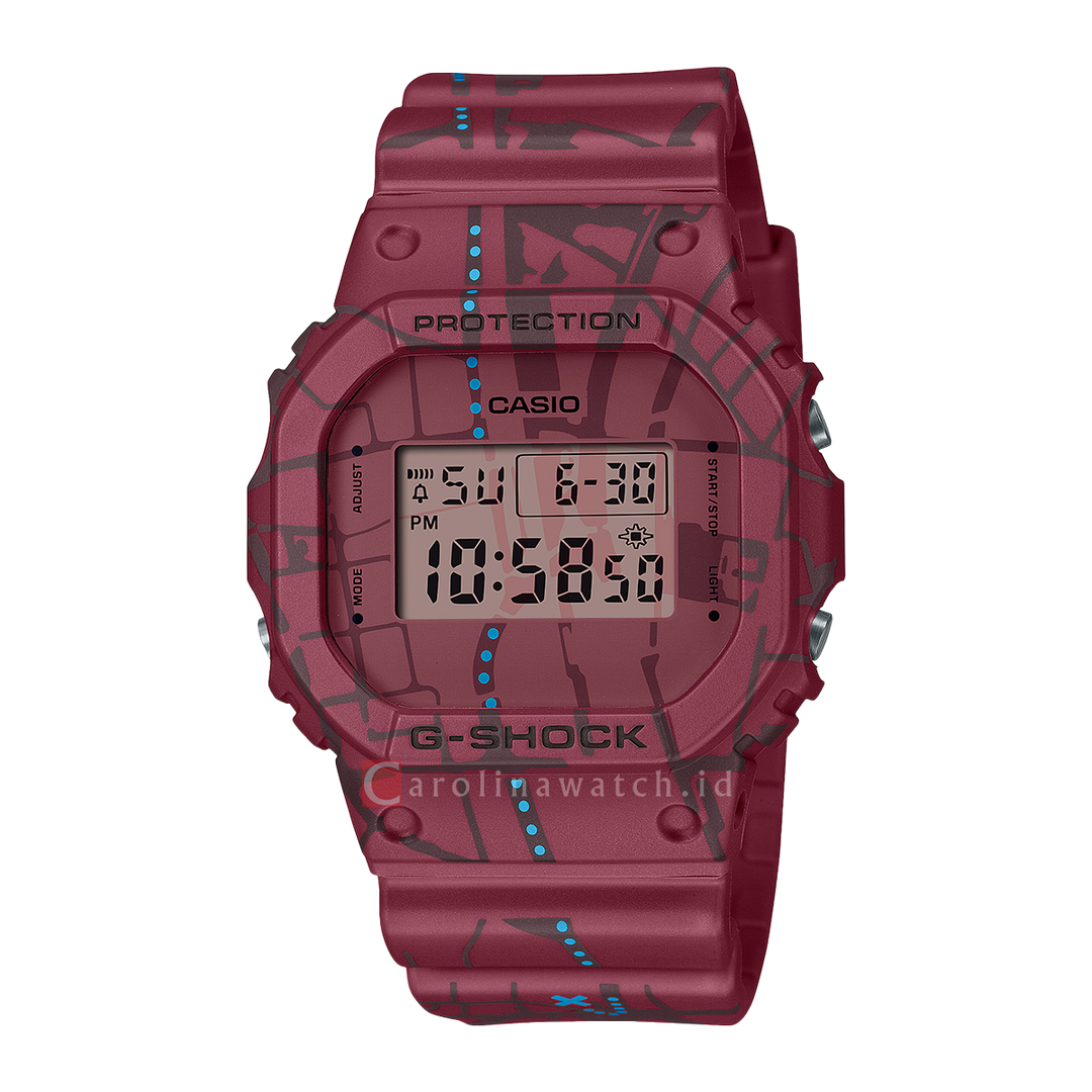 Jam Tangan CASIO G-SHOCK DW-5600SBY-4D Men Digital Dial Red Resin Band