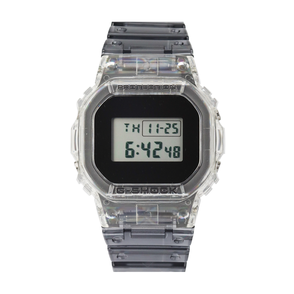 Jam Tangan Casio G-Shock DW-5600SK-1D Skeleton Series Men Digital Dial Grey Resin Band