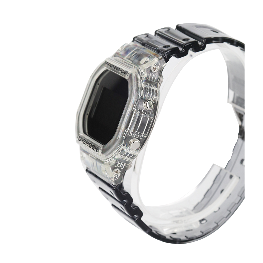 Jam Tangan Casio G-Shock DW-5600SK-1D Skeleton Series Men Digital Dial Grey Resin Band