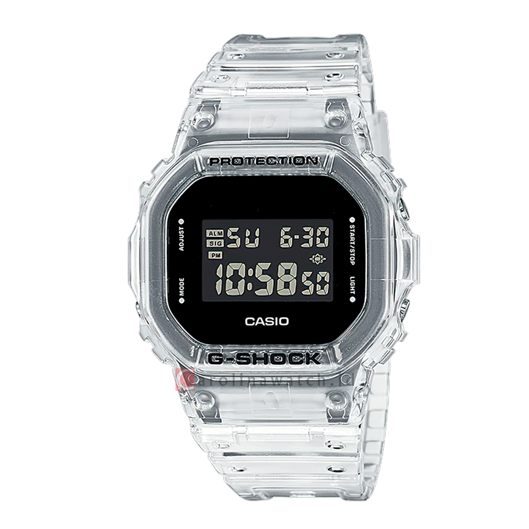 Jam Tangan CASIO G-SHOCK DW-5600SKE-7D Men Digital Dial Transparent Resin Band