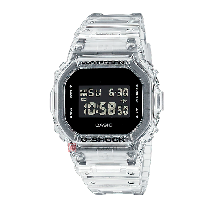 Jam Tangan CASIO G-SHOCK DW-5600SKE-7D Men Digital Dial Transparent Resin Band