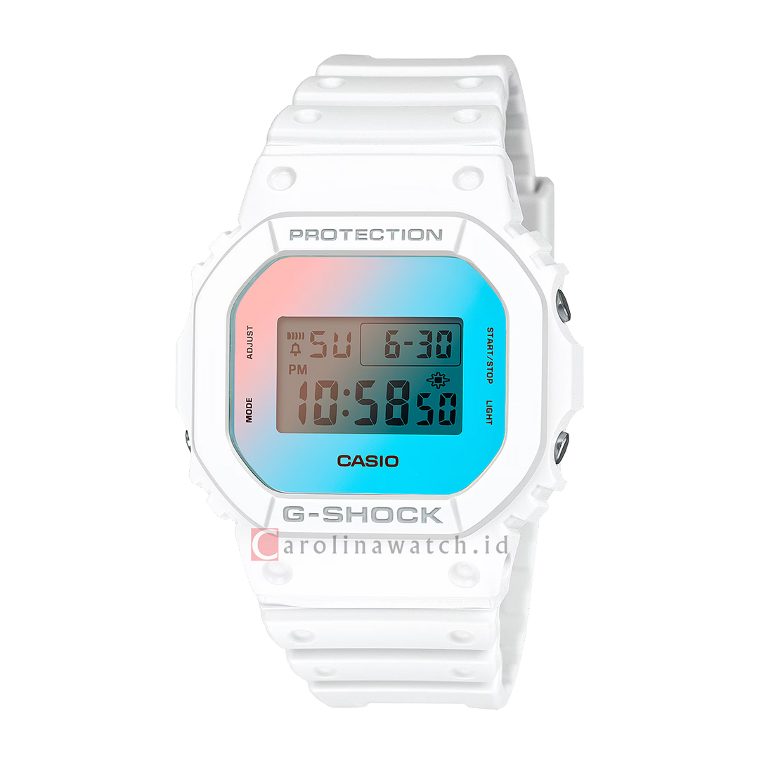 Jam Tangan Casio G-Shock Lineup Beach Time Lapse Series DW-5600TL-7D Men Digital Dial White Resin Band