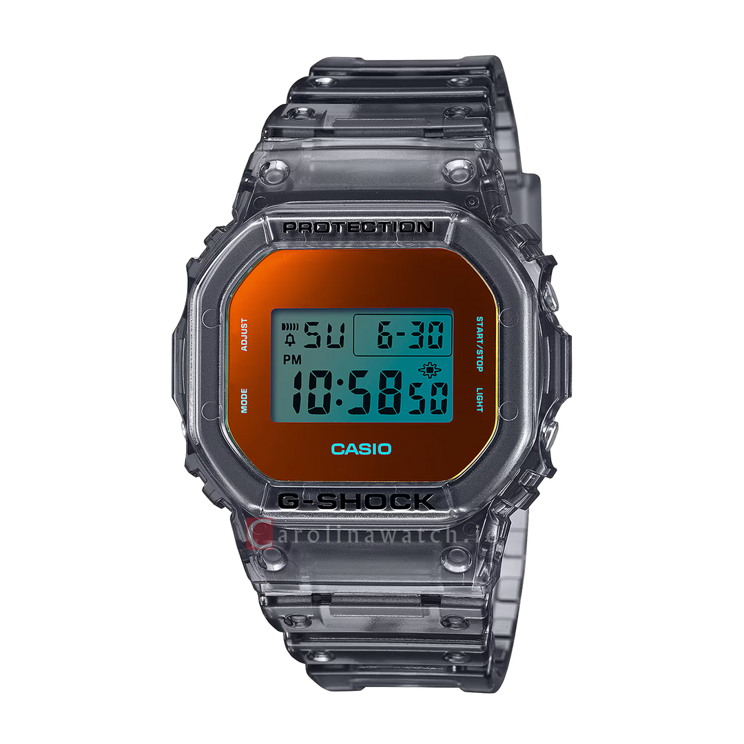 Jam Tangan Casio G-Shock Lineup Beach Time Lapse Series DW-5600TLS-8D Men Digital Dial Black Translucent Resin Band