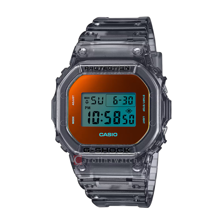 Jam Tangan Casio G-Shock Lineup Beach Time Lapse Series DW-5600TLS-8D Men Digital Dial Black Translucent Resin Band