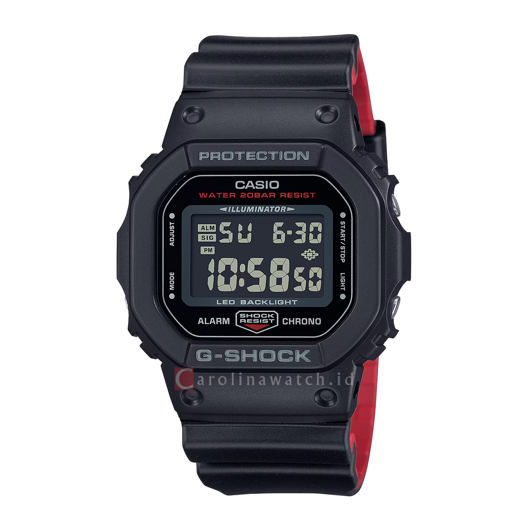 Jam Tangan Casio G-Shock DW-5600UHR-1D Men Digital Dial Black Resin Band