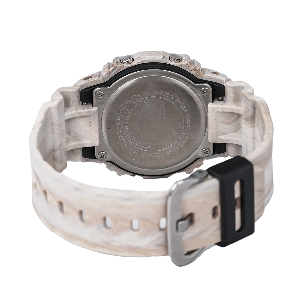 Jam Tangan Casio G-Shock DW-5600WM-5D Utility Wavy Marble Men Digital Dial White Resin Band