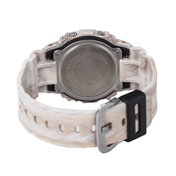 Jam Tangan Casio G-Shock DW-5600WM-5D Utility Wavy Marble Men Digital Dial White Resin Band