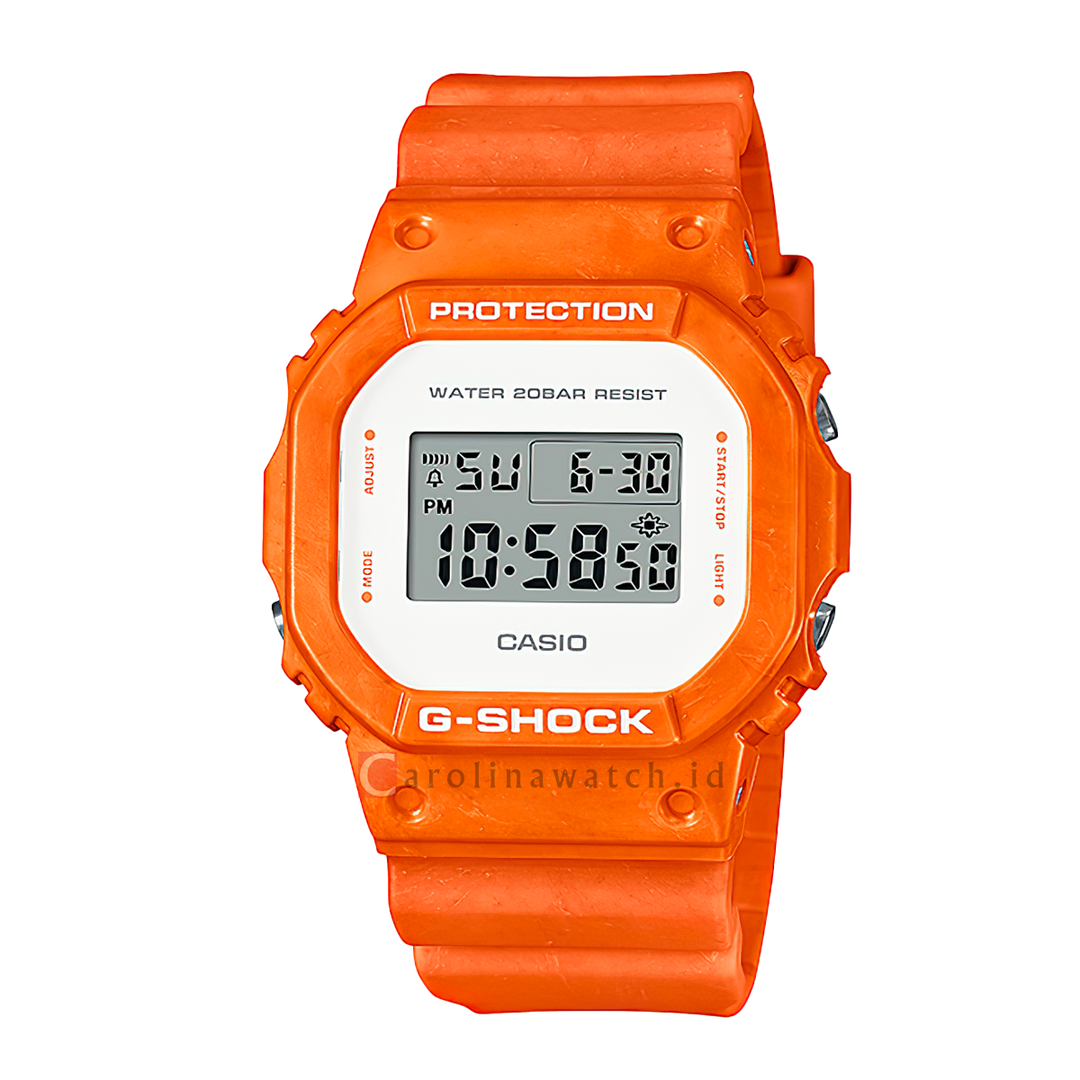 Jam Tangan Casio G-Shock DW-5600WS-4D Men Digital Dial Orange Resin Band