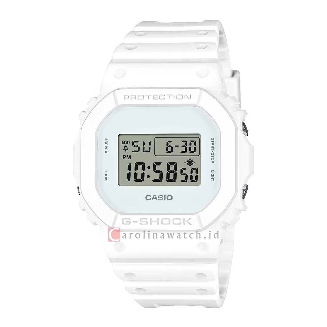 Jam Tangan Casio G-Shock DW-5600WW-7D Men Digital Dial White Resin Band