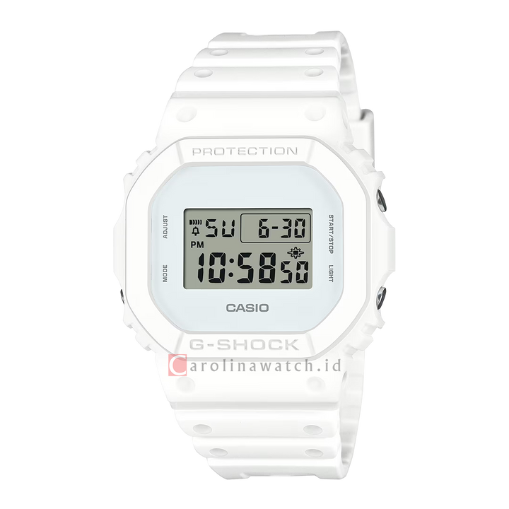 Jam Tangan Casio G-Shock DW-5600WW-7D Men Digital Dial White Resin Band
