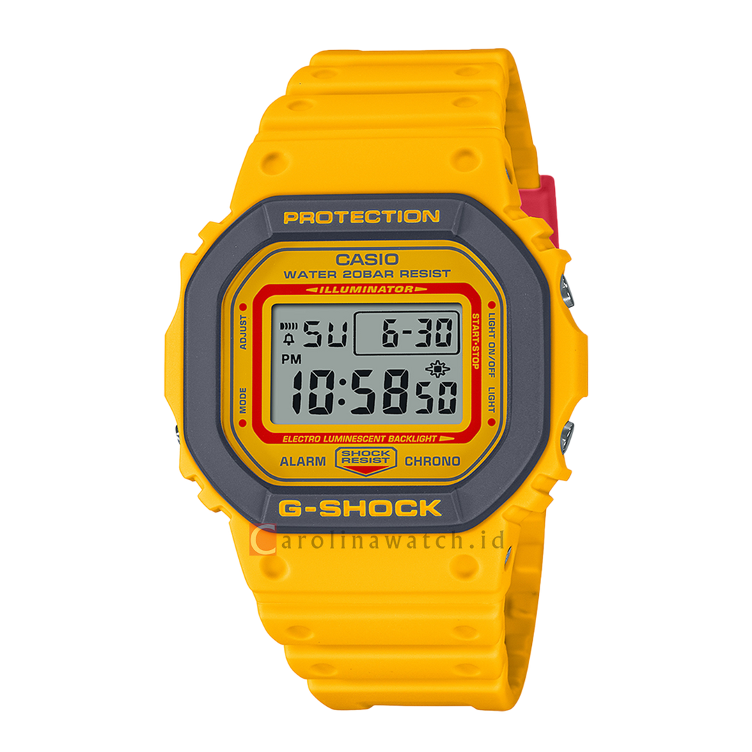 Jam Tangan CASIO G SHOCK DW-5610Y-9D Men Digital Dial Yellow Resin Band