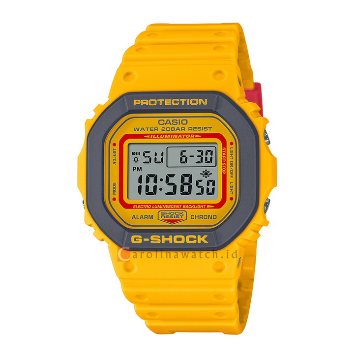 Jam Tangan CASIO G SHOCK DW-5610Y-9D Men Digital Dial Yellow Resin Band