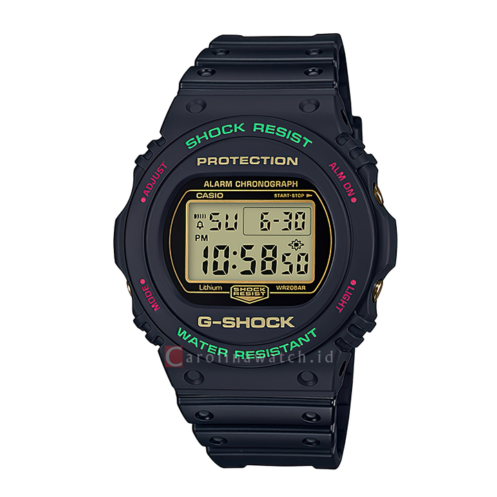 Jam Tangan Casio G-Shock DW-5700TH-1D Men Christmas Winter Premium Model Black Resin Band