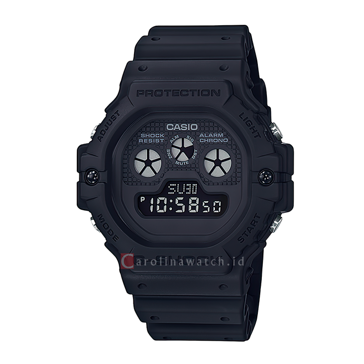 Jam Tangan Casio G-Shock DW-5900BB-1D Men Three-Eye Digital Dial Black Resin Strap