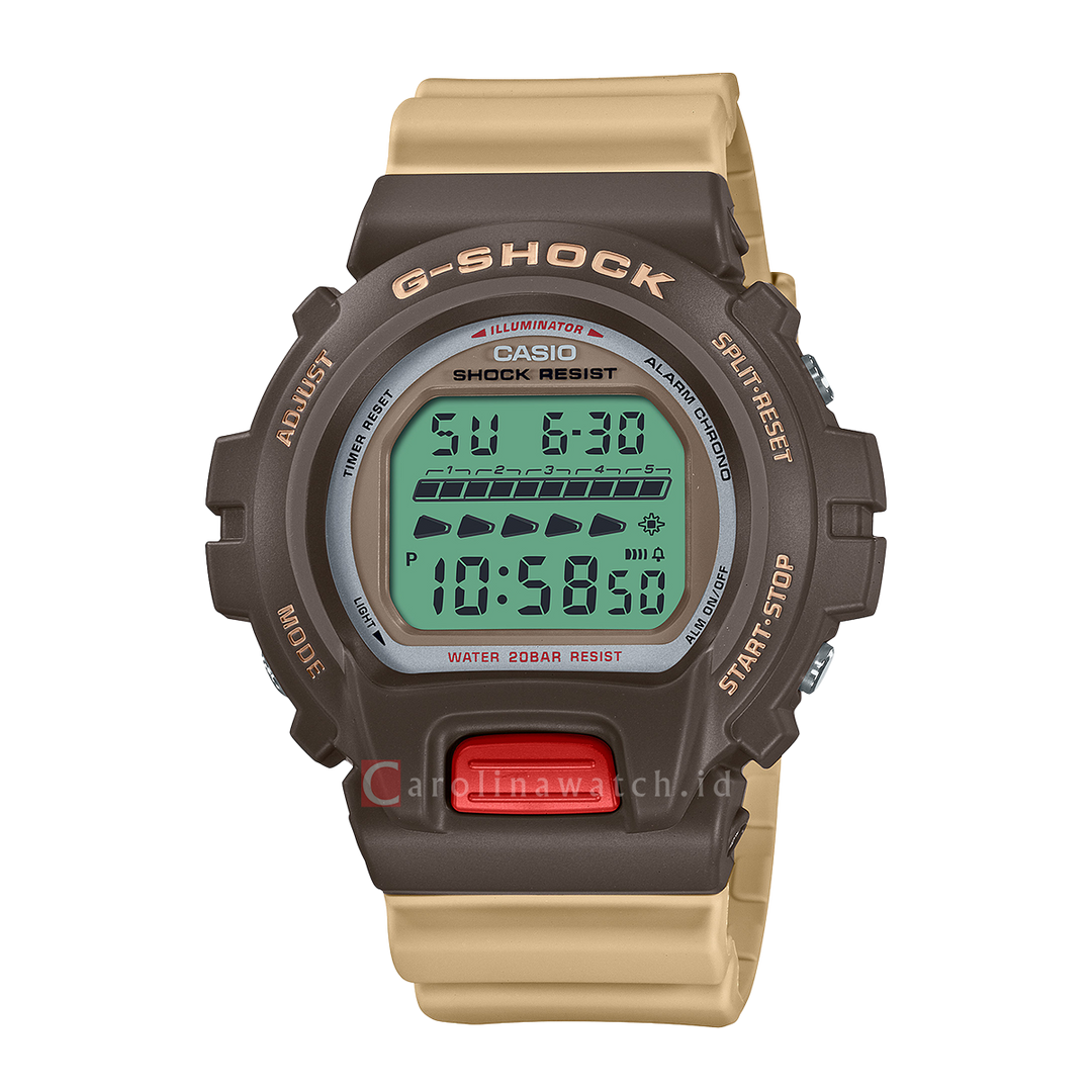 Jam Tangan Casio G-Shock DW-6600PC-5D 25th Vintage Product Series Brown Resin Band