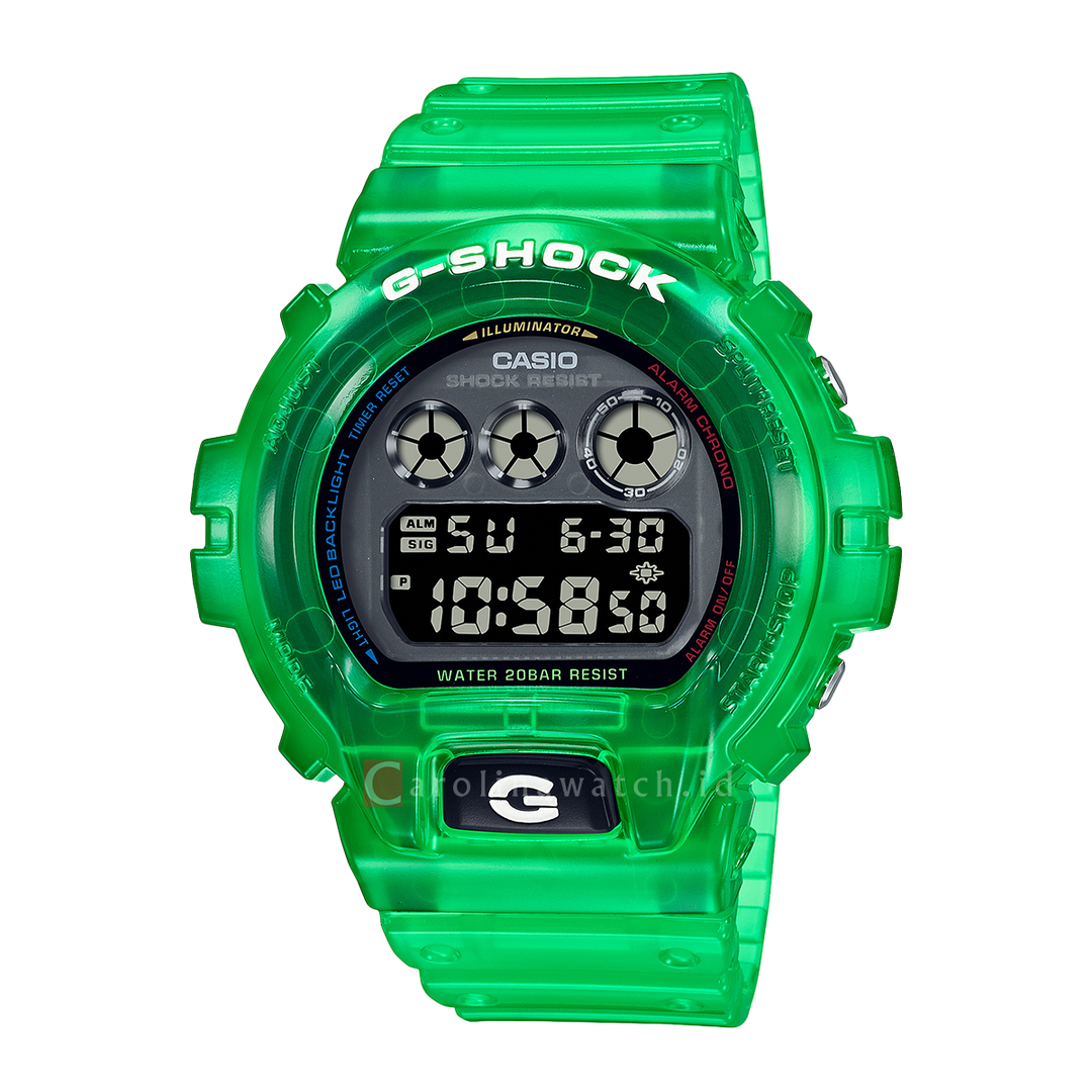 Jam Tangan Casio G-Shock DW-6900JT-3D Men Joy Topia Collection Retrofuture Green Translucent Resin Band