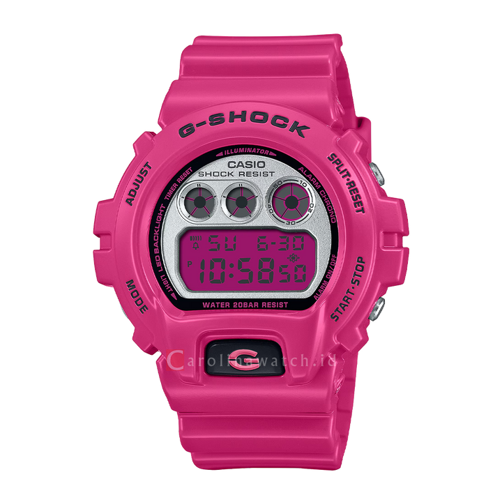 Jam Tangan CASIO G-Shock DW-6900RCS-4D Men Crazy Colors Digital Dial Pink Resin Band